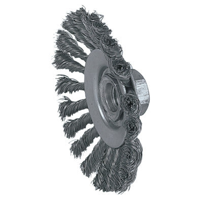 Weiler® Knot Wire Bevel Wheel, 4 in D, .014 Wire, 13401
