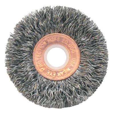 Weiler® Copper Center™  Wire Wheel, 2 in D x 3/8 in W, .0118 in Steel Wire, 20,000 rpm, 15463