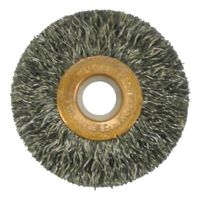 Weiler® Copper Center™  Wire Wheel, 2 in D x 3/8 in W, .014 in Steel Wire, 20,000 rpm, 15473