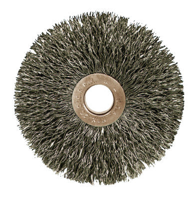 Weiler® Copper Center™ Wire Wheel, 3 in D x 5/8 in W, .014 in Steel, 1/2-3/8 Arbor Hole, 15573