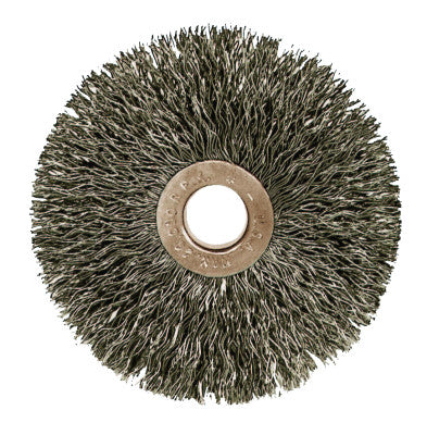 Weiler® Copper Center™ Small Diameter Wire Wheel, 1 1/2 in D, .008 Steel, 1/2 Arbor Hole, 15753