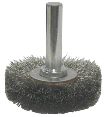 Weiler® Crimped Wire Radial Wheel Brush, 1 1/2 in D, .014 in Steel Wire, 20,000 rpm, 17953