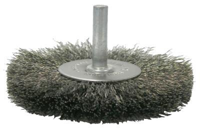 Weiler® Crimped Wire Radial Wheel Brush, 3 in D, .008 Steel Wire, 17964