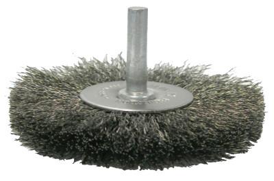 Weiler® Crimped Wire Radial Wheel Brush, 3 in D, .0118 Steel Wire, 17965