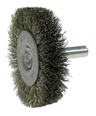 Weiler® Crimped Wire Radial Wheel Brush, 2 in D, .008 Stainless Steel Wire, 17974