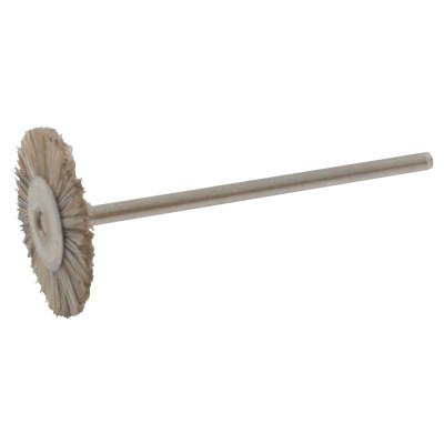 Weiler® Miniature Stem-Mounted Wheel Brushes, 3/4 in Dia, Natural Hair, 37,000 rpm, 26041