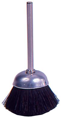 Weiler® Miniature Stem-Mounted Cup Brush, 9/16 in Dia., Stiff Hair Wire, 26093