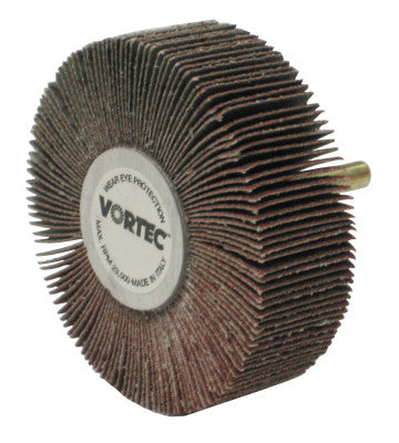 Weiler® Vortec Pro® Mounted Flap Wheels, 3 in x 1 in, 60 Grit, 23,000 rpm, 30726