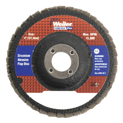 Weiler® 4" Vortec Pro Abrasive Flap Disc, Angled, Phenolic Back, 31338