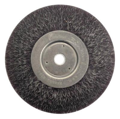 Weiler® Polyflex® Narrow Face Crimped Wire Wheel, 6 in D, .014 Steel, 5/8-1/2 Arbor Hole, 35520