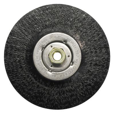 Weiler® Crimped Wire Wheel, 7 in D x 3/16 in W, .014 in Steel Wire, 9,000 rpm, 35216