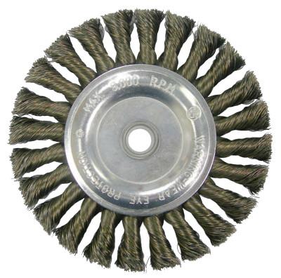 Weiler® Vortec Pro Knot Wire Wheel, 6 in Dia, .014 in Carbon Steel Wire, 9,000 rpm, 36027