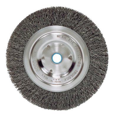 Weiler® Wolverine Crimped Wire Wheel, 6 in dia, Narrow, .014 in, Carbon Steel, 6,000 RPM, 36200