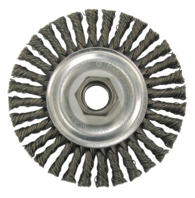 Weiler® Vortec Pro® Knot Wire Wheel, 4 in dia, 0.02 in Stainless Steel Wire, 20,000 RPM, 36219