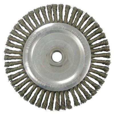 Weiler® Vortec Pro Knot Wire Wheel, 6 in Dia, .02 in Carbon Steel, 5/8 in - 11 UNC Nut, 36225