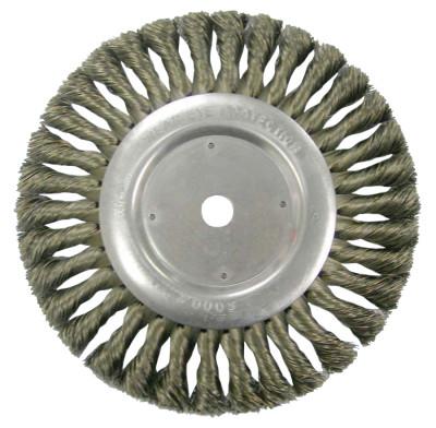 Weiler® Vortec Pro Knot Wire Wheel, 4 in Dia, .014 in Carbon Steel Wire, 6,000 rpm, 36228