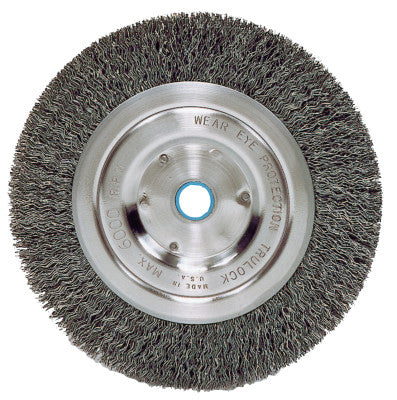 Weiler® Wolverine Crimped Wire Wheel, 4 in dia, Narrow, .014 in, Carbon Steel, 6,000 RPM, 36262