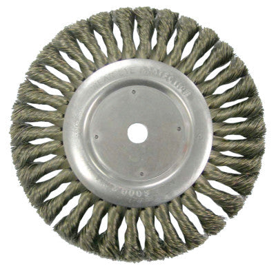 Weiler® Vortec Pro Knot Wire Wheel, 8 in Dia, .023 in Carbon Steel Wire, 6,000 rpm, 36279