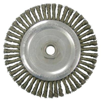Weiler® Vortec Pro Knot Wire Wheel, 5 in Dia, .02 in Stainless Steel Wire, 12,500 rpm, 36296