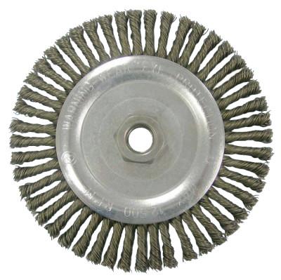Weiler® Knot Wire Wheel, 6 7/8" D x Narrow W, 1/50" Carbon Steel Wire, 9,000 RPM, 36297