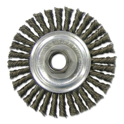 Weiler® Vortec Pro Knot Wire Wheels, 3 in Dia, 3/4 in Trim, 1/4 in Shank Mount, 36431