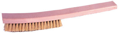 Weiler® Plater's Brush, 13 in, 4 X 18 Rows, Tampico Wire Bristle, Curved Wood Handle, 44076