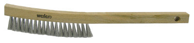 Weiler® Plater's Brushes, 4 X 19 Rows,Stainless Steel Wire Wire, Wood Handle, 44232