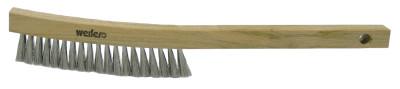 Weiler® Plater's Brushes, 3 X 19 Rows, Stainless Steel Wire Wire, Wood Handle, 44660