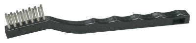 Weiler® Small Hand Scratch Brushes, 7 1/2 in, Stainless Steel Wire, Plastic Handle, 44806