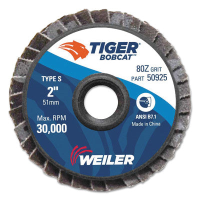 Weiler® Bobcat Flap Discs, Zirconium, 2 in Dia., 80 Grit, 50925