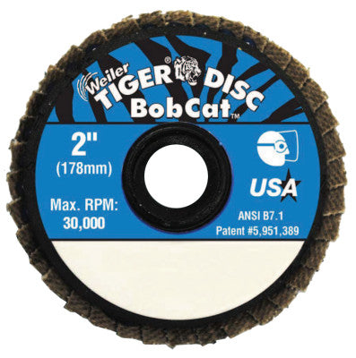 Weiler® Bobcat Flat Style Flap Discs, 2 in, 60 Grit, 30,000 rpm, 50934