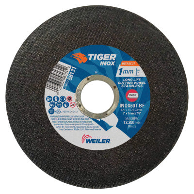 Weiler® Aluminum Combo Wheels, 4 1/2 in Dia, 5/8 in Arbor, Type 27, 30 Grit, Alum. Oxide, 58216