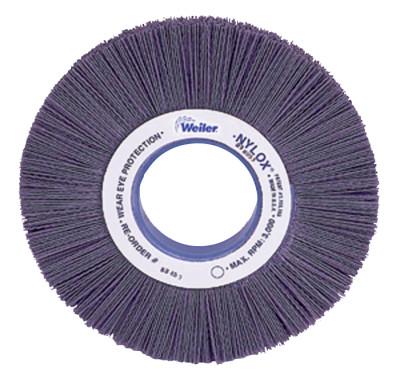 Weiler® Nylox® Crimped-Filament Wheel Brush, 8 in D x 1 in W, 3,600 rpm, 83130