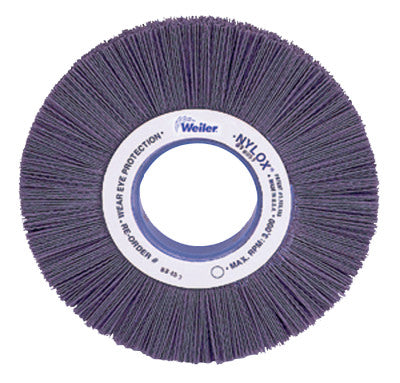 Weiler® Nylox® Crimped-Filament Wheel Brush, 6 in D x 1 in W, 3,600 rpm, 83010