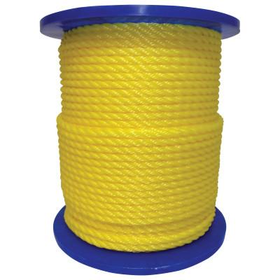 Orion Ropeworks Monofilament Twisted Poly Ropes, 3,477 lb Cap., 600 ft, Polypropylene, Yellow, 350160-00600-R0285