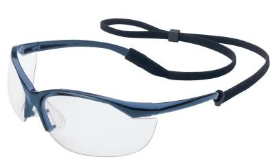 Honeywell Vapor Eyewear, Clear Lens, Polycarbonate, Hard Coat, Metallic Blue Frame, Nylon, 11150900
