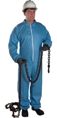 West Chester FR Protective Coveralls, Blue, 5XL, w/Hood/Boots, Elastic Wrists/Ankles, Zip, 3109/5XL