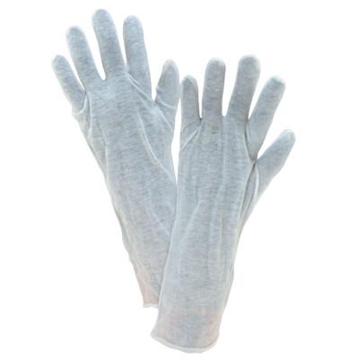 West Chester Cotton Lisle Gloves, Large, White, Unhemmed Cuff, 705-14