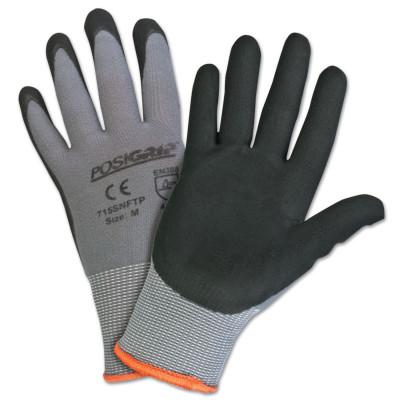 West Chester Micro Foam Nitrile Coated Gloves, Large, Black/Gray, 9 3/8 in, Palm Coated, 715SNFTP/L