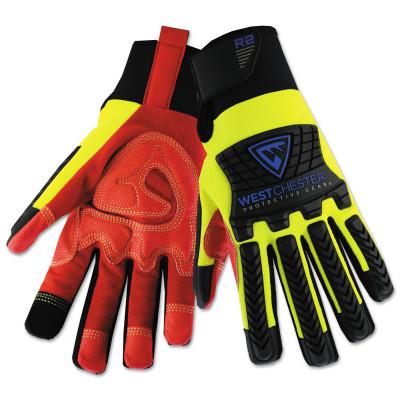 West Chester R2 RigAce Rigger Gloves with Silicone Palm, Medium, Bright Red, 6PR/Case, 87010/M