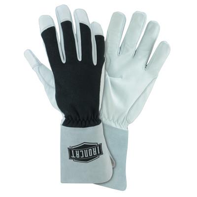 West Chester Nomex Tig Gloves, Nomex; Goat Leather; Kevlar Thread, Large, Black; White; Gray, 9073/L