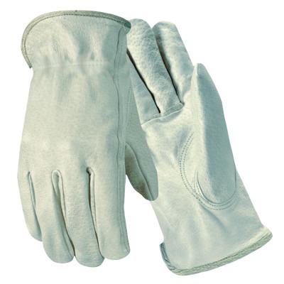 Wells Lamont Grain Goatskin Drivers Gloves, Large, Unlined, White, Y0107L