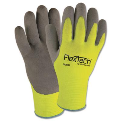 Wells Lamont FlexTech Hi-Visibility Knit Gloves with Nitrile Palm, Medium, Gray/Hi-Viz Green, Y9239M
