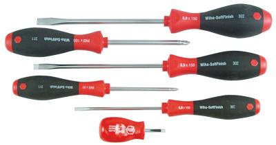 Wiha?? Tools SoftFinish Screwdriver Sets, Phillips; Slotted, 8 Piece, 30298