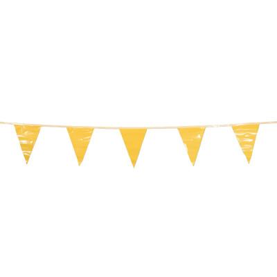 Cortina Pennants, Vinyl, 9 in x 12 in, Yellow, 100 ft String, 03-405