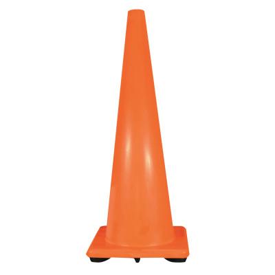 Cortina PVC Traffic Cones, 36 in, PVC, 10 lb Base, Orange/Black, 03-500-08O