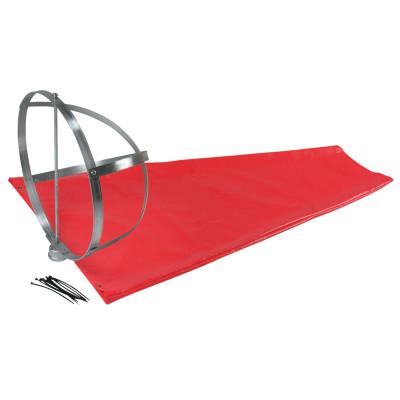 Cortina Windsocks, 18 in x 4 ft, 18 in Height, PVC/Nylon, International Orange, 03-WS-4KT