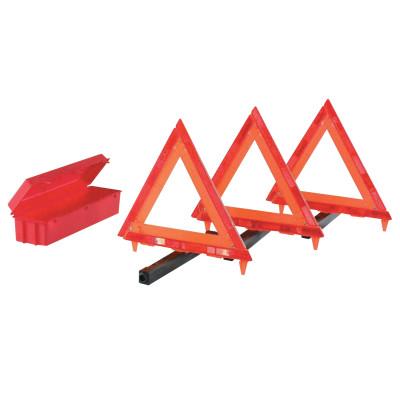 Cortina Triangle Warning Kit, 3 Triangles in Living Hinge Box, 18 in, Red/Hi-Vix Orange, 95-03-009