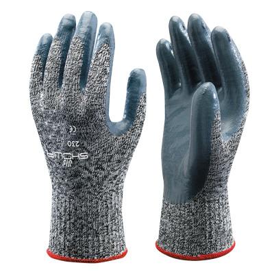 SHOWA® 234 Cut Resistant Gloves, Size M, Blk/Gry, 234M-07