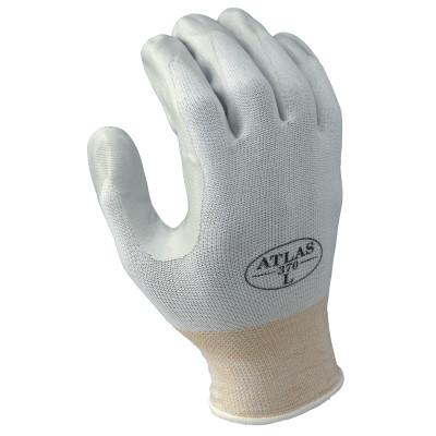 SHOWA® Atlas Assembly Grip 370W Nitrile-Coated Gloves, Size 6, White/Gray, 370WS-06